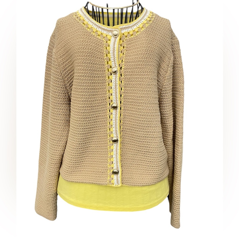 ANN TAYLOR crochet cardigan size L